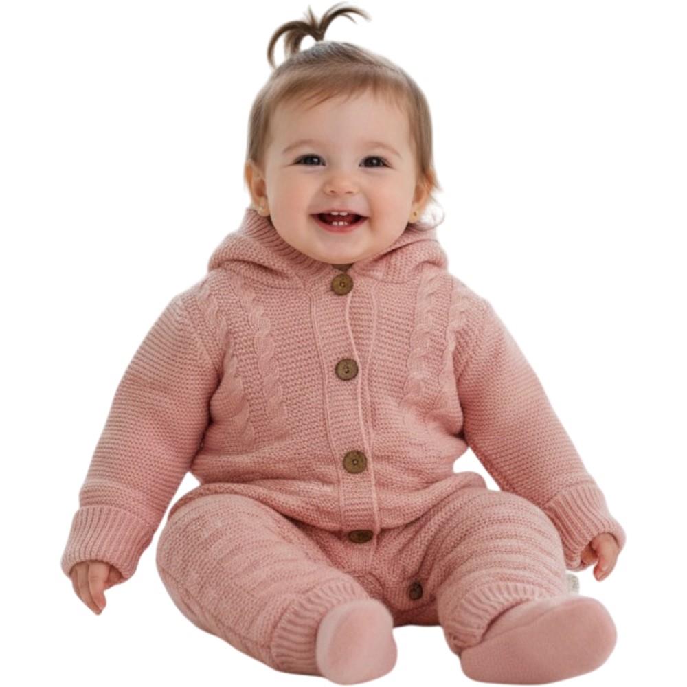 5000 wholesale children's winter insulated knitted overalls with faux fur for babies 3-6-9 months