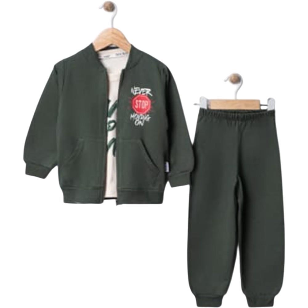 867 wholesale children's demi-season three-piece suits made of double-thread fabric for boys aged 2-5 years