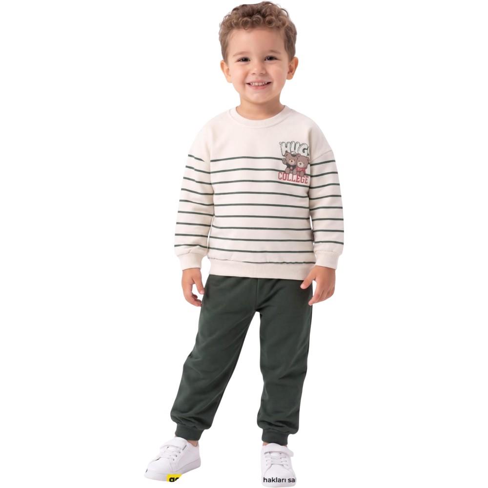 865 wholesale 2/5 boys' striped sweatshirt and trousers seasonal two-piece set