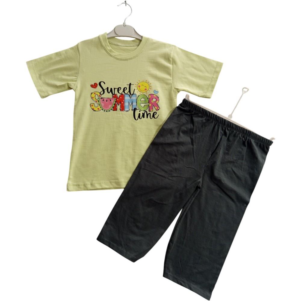 Wholesale children's summer clothing set consisting of a T-shirt and shorts for boys and girls aged 9-12 years