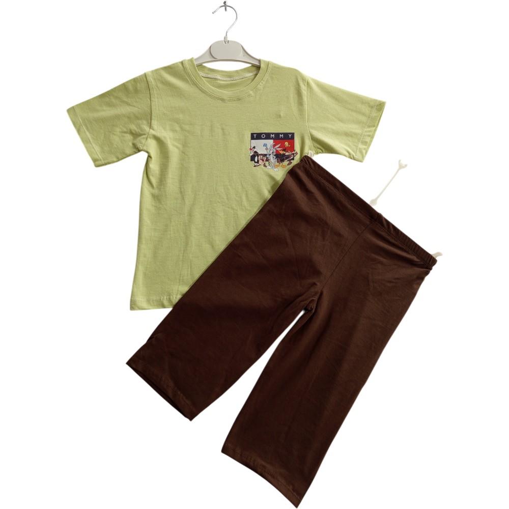 Wholesale children's summer clothing set consisting of a T-shirt and shorts for boys and girls aged 9-12 years