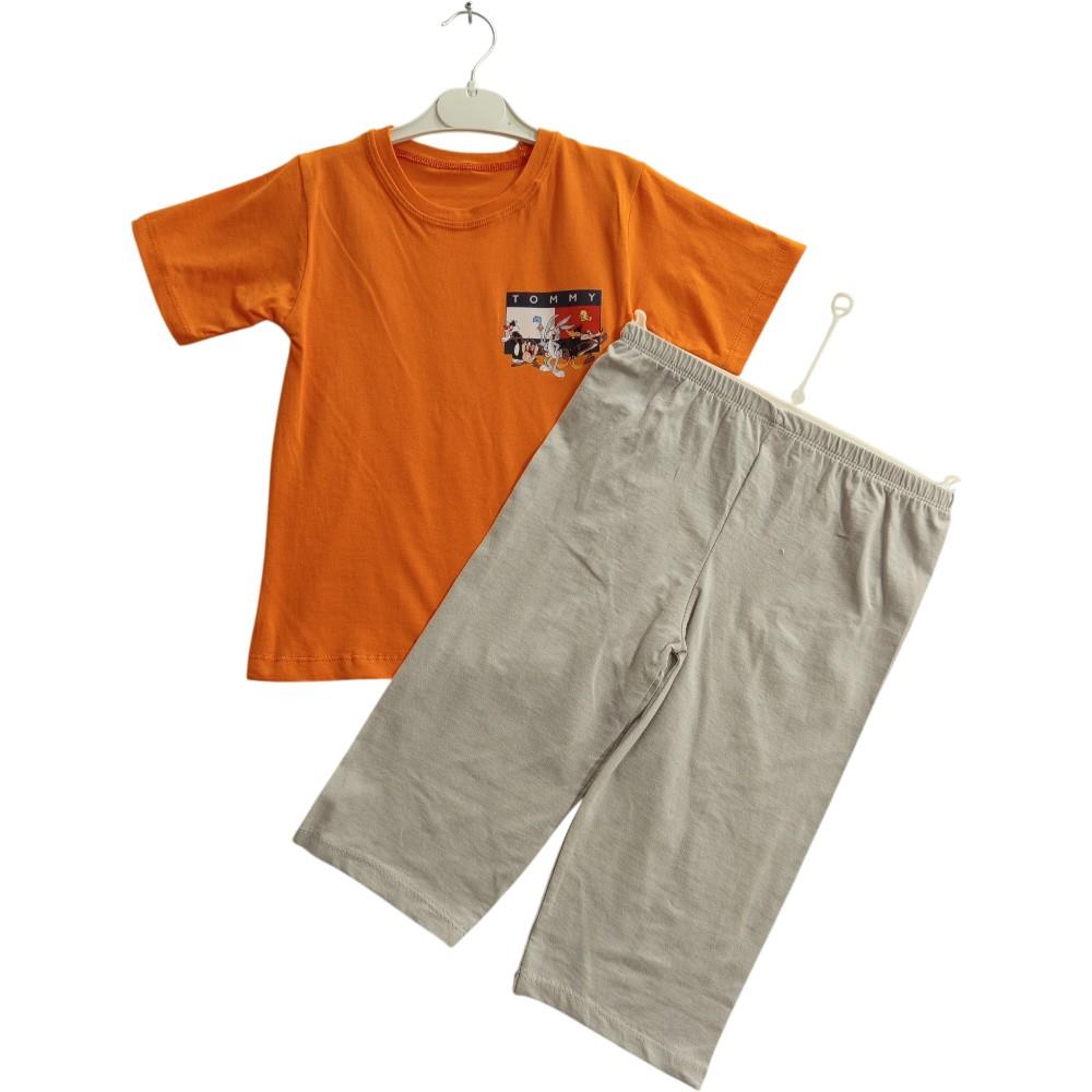 Wholesale children's summer clothing set consisting of a T-shirt and shorts for boys and girls aged 9-12 years