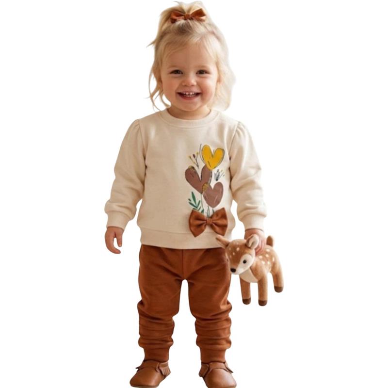 252 wholesale children's two-piece suit for girls (jumper/sweatshirt and trousers) for 2-3-4-5 years old