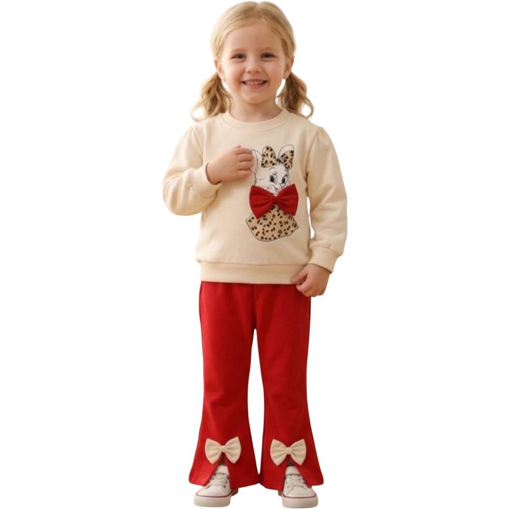 2150 wholesale two-piece sets for girls aged 2-3-4-5 years, including sweatshirt and pants.