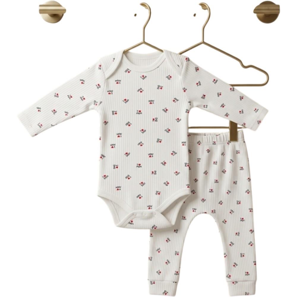 1072 wholesale clothing sets (long-sleeved bodysuit and romper pants) for newborns aged 3-6-9 months