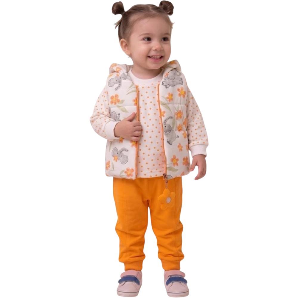 6611 wholesale children's clothing set (vest, jacket and pants) for girls 9-18-24 months