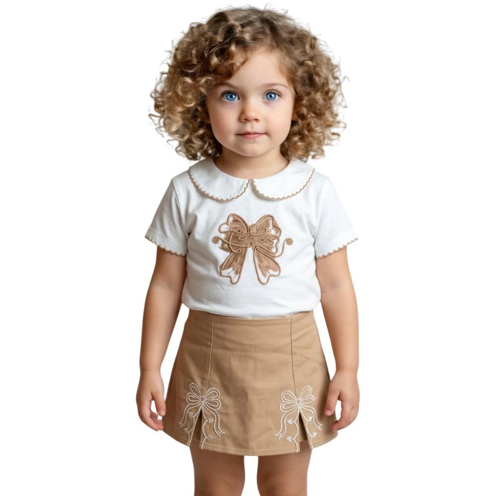 4215 wholesale set for girls (embroidered T-shirt and skirt) for 2-3-4-5 years