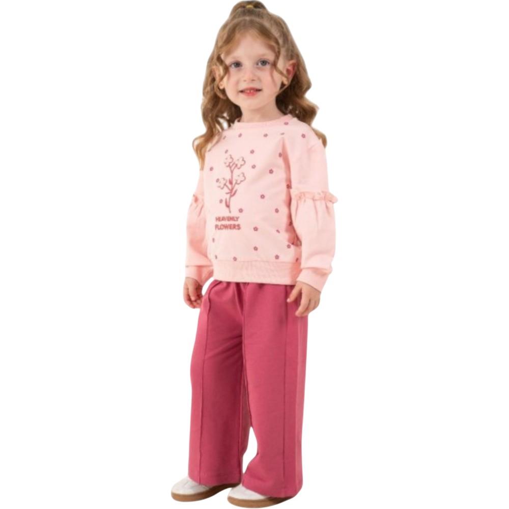 2007 wholesale clothing set for girls (sweatshirt with "Heavenly Flowers" print and wide trousers) for 2-3-4-5 years old